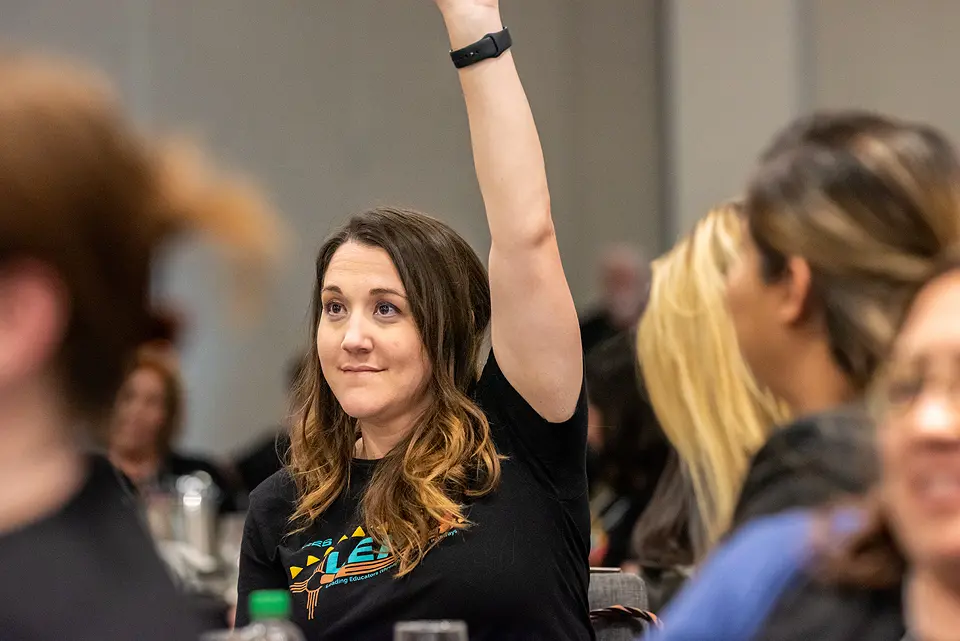 LEAP Atendee raising hand