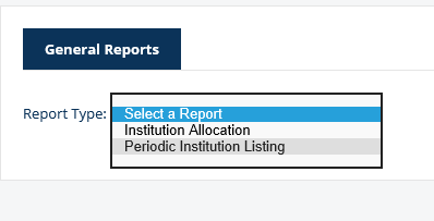 Ancillary admin report type