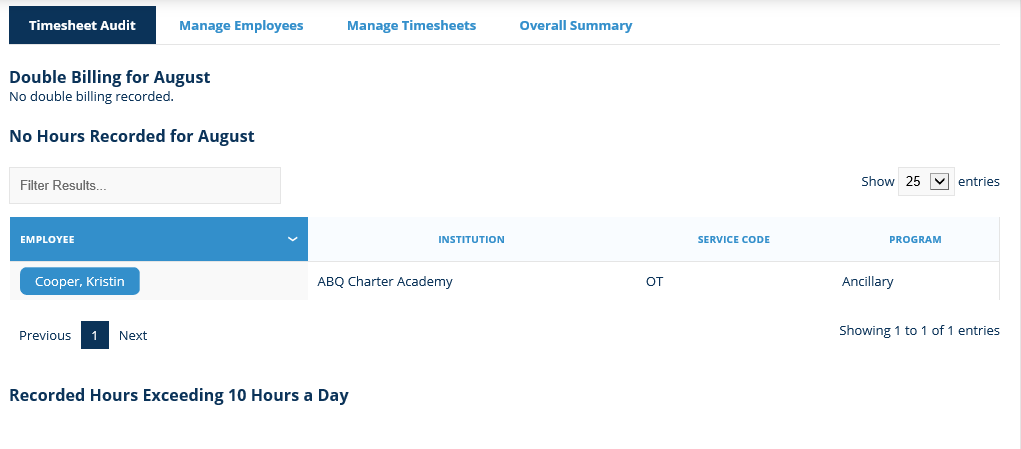 timesheet audit details