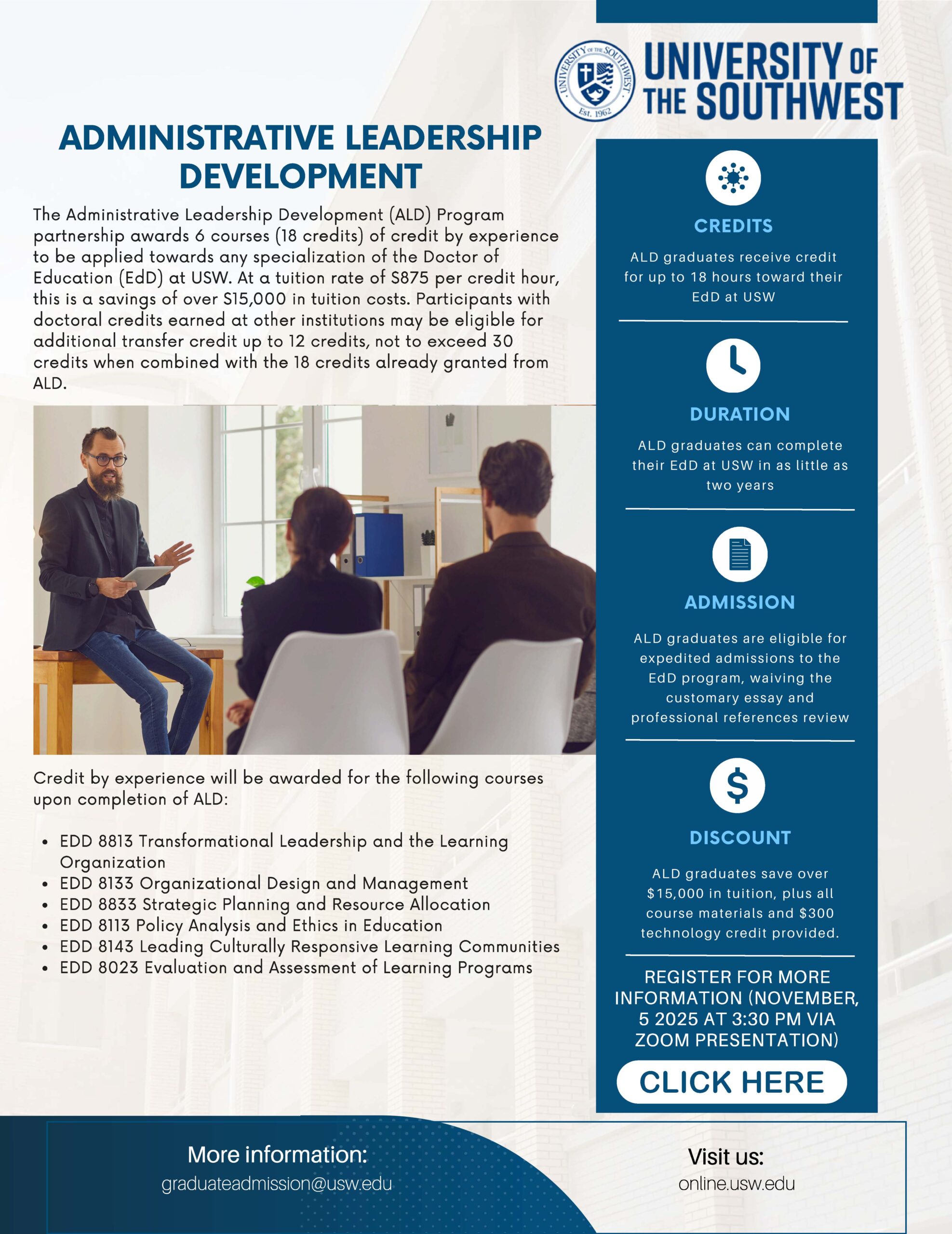 USW Administrative Leadership Flyer