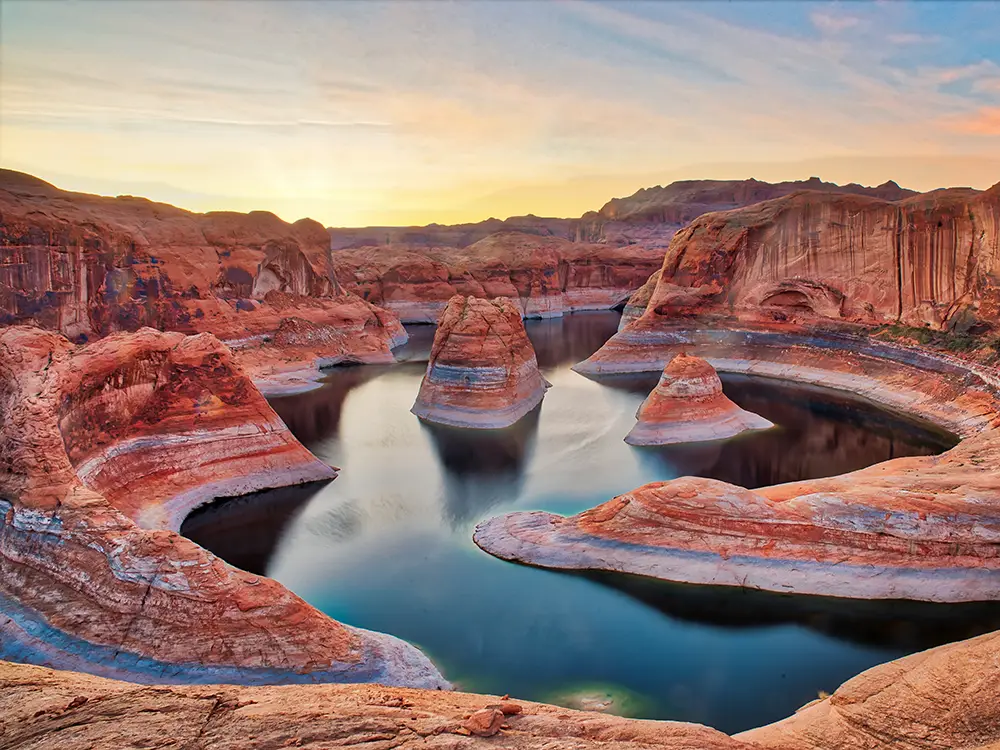 Utah river snaking through rock formations